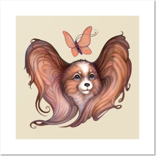 Papillon: dog and butterfly Posters and Art